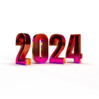Lycklig ny år 2024 gyllene 3d tal med Lycklig ny år 2024 gyllene 3d tal med lyx text transparent bakgrund png