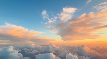 ai generado cielo con nubes, cielo y nubes, escénico ver de nubes en el cielo foto