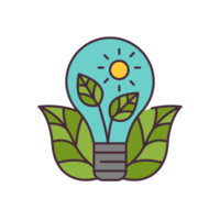 AI generated Icon eco bulb. Ecology and environment elements png