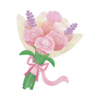 ai gegenereerd roze vers boeket vakantie geschenk bloemen png