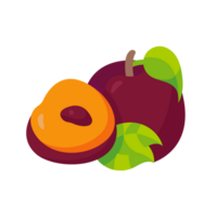 AI generated Set of plum fruit cartoon png