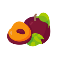 ai generato impostato di prugna frutta cartone animato png