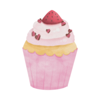 ai généré petit gâteau muffin anniversaire gâteau Chocolat gâteau png