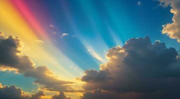 ai generado cielo con nubes, cielo y nubes, escénico ver de nubes en el cielo foto