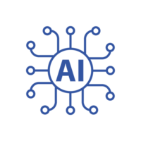 Artificial intelligence AI processor chip icon symbol for graphic design, logo, web site, social media. png