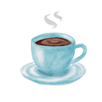 ai generado azul café taza png