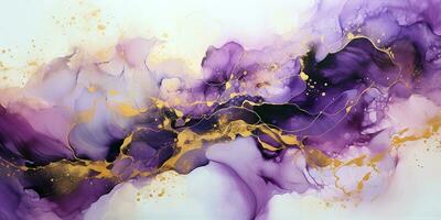 AI generated Abstract Wavy and flowing ink with swirl background. Fluid art marble texture. Multicolored liquid watercolor painting technique. Generative AI photo