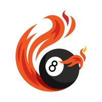 8 Ball Pool wheel flying fire ball icon Design Vector, Emblem, Design Concept, Creative Symbol. vector