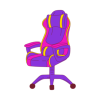 ai généré violet ordinateur chaise avec roues png