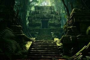 ai generado misterioso restos de beng mealea templo en Camboya, ai generado foto