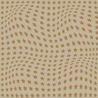 abstract seamlees brown color small star wavy distort pattern on cream color background vector