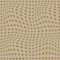 abstract seamlees brown color small star wavy distort pattern on cream color background vector