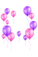 bouquet de rose et violet violet hélium des ballons png