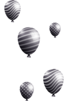 flying helium balloons in black color png