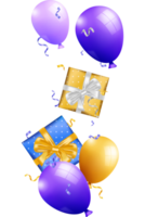 balões fundo plano deitar estilo para festa eventos, feriados, aniversários, etc png
