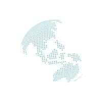 dotted globe world map vector background illustration