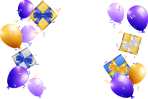 Balloons background flat lay style for party events, holidays, birthdays, etc png