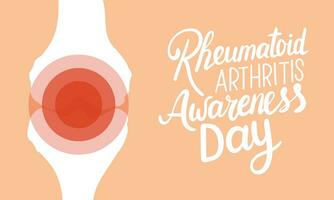 Rheumatoid Arthritis Awareness Day text banner. Handwriting text Rheumatoid Arthritis Awareness Day with line art tooth. Hand drawn vector art