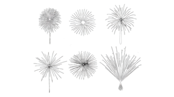 Fireworks. Colorful celebration fireworks isolated on a transparent background. From below, shot of wonderful and vivid fireworks exploding png