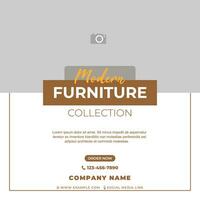 Simple and modern Furniture sale post social media template Design vector
