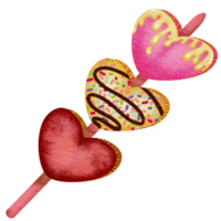 en forme de coeur macarons sur une brochette png