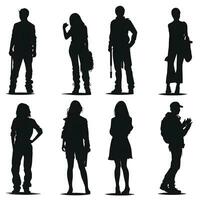 AI generated people silhouette isolated human person male female business black generative Ai. photo
