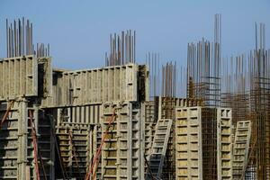 Construction of a residential building, reinforced concrete structures photo