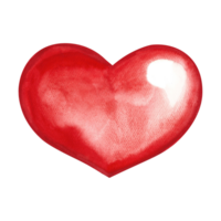 rojo corazón, un elemento de tu diseño. acuarela ilustración, dibujado a mano. conceptual diseño para San Valentín día y boda. para postales, huellas dactilares y embalaje. para volantes, pancartas, carteles png