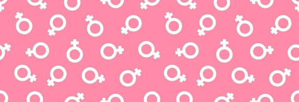 Gender symbol of a woman on a pink background. vector