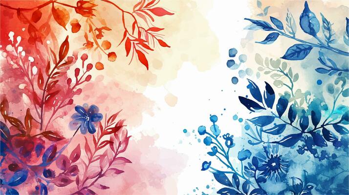 Watercolor floral background. Hand painted watercolor flowers. Hand drawn vector art.