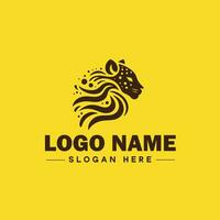 Cheetah animal logo and icon clean flat modern minimalist business and luxury brand logo design editable vector