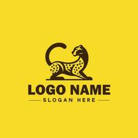 leopardo animal logo y icono limpiar plano moderno minimalista negocio y lujo marca logo diseño editable vector