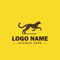 Cheetah animal logo and icon clean flat modern minimalist business and luxury brand logo design editable vector