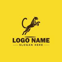 leopardo animal logo y icono limpiar plano moderno minimalista negocio y lujo marca logo diseño editable vector