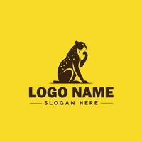 leopardo animal logo y icono limpiar plano moderno minimalista negocio y lujo marca logo diseño editable vector