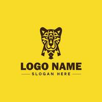 Cheetah animal logo and icon clean flat modern minimalist business and luxury brand logo design editable vector