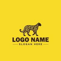 leopardo animal logo y icono limpiar plano moderno minimalista negocio y lujo marca logo diseño editable vector