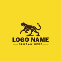 leopardo animal logo y icono limpiar plano moderno minimalista negocio y lujo marca logo diseño editable vector