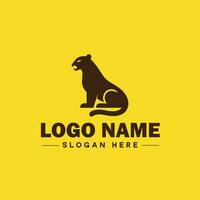 leopardo animal logo y icono limpiar plano moderno minimalista negocio y lujo marca logo diseño editable vector