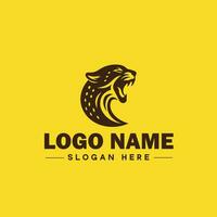 leopardo animal logo y icono limpiar plano moderno minimalista negocio y lujo marca logo diseño editable vector