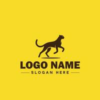Cheetah animal logo and icon clean flat modern minimalist business and luxury brand logo design editable vector