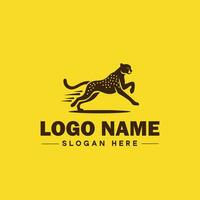 Cheetah animal logo and icon clean flat modern minimalist business and luxury brand logo design editable vector