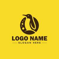 pingüino logo y icono limpiar plano moderno minimalista negocio y lujo marca logo diseño editable vector