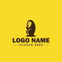 penguin logo and icon clean flat modern minimalist business and luxury brand logo design editable vector