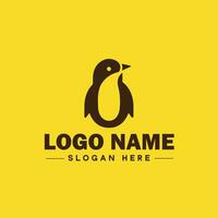 penguin logo and icon clean flat modern minimalist business and luxury brand logo design editable vector