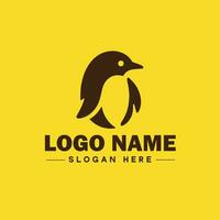 pingüino logo y icono limpiar plano moderno minimalista negocio y lujo marca logo diseño editable vector