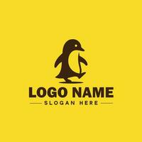 penguin logo and icon clean flat modern minimalist business and luxury brand logo design editable vector