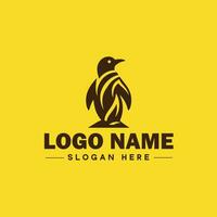 pingüino logo y icono limpiar plano moderno minimalista negocio y lujo marca logo diseño editable vector