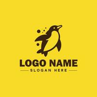 penguin logo and icon clean flat modern minimalist business and luxury brand logo design editable vector
