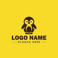 pingüino logo y icono limpiar plano moderno minimalista negocio y lujo marca logo diseño editable vector